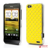 Пластиковая Накладка Ковер из Страз Для HTC One V (желтый)